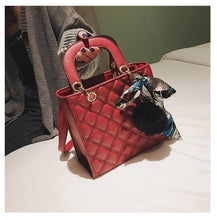 Load image into Gallery viewer, small Ribbon Hair ball Shoulder bag PU Leather