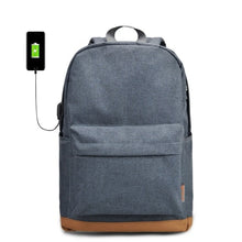 Load image into Gallery viewer, Canvas Backpack Gray Casual Rucksacks 15inch Laptop Backpacks
