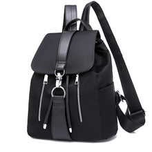 Load image into Gallery viewer, Nylon Zipper Lock Design Black Backpack
