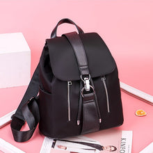 Load image into Gallery viewer, Nylon Zipper Lock Design Black Backpack
